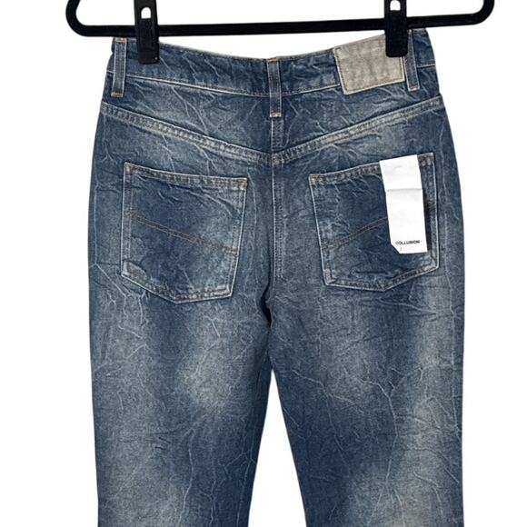 NWT Collusion Womens High Rise Bootcut Leg Jeans Washed Blue Size 4 - Picture 7 of 8